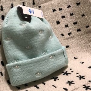 Adidas light blue/teal beanie one size